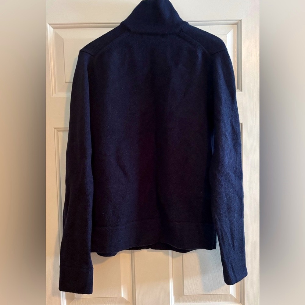 Banana Republic Navy Blue Merino Cardigan Sweater Jacket - Picture 4 of 6